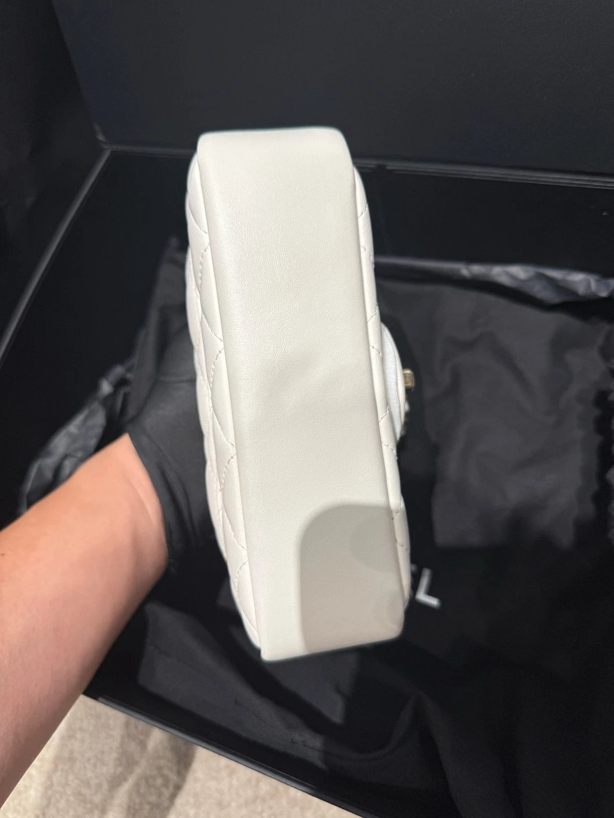 Chanel Pearl Chain White Gold Square Crossbody Bag For Women