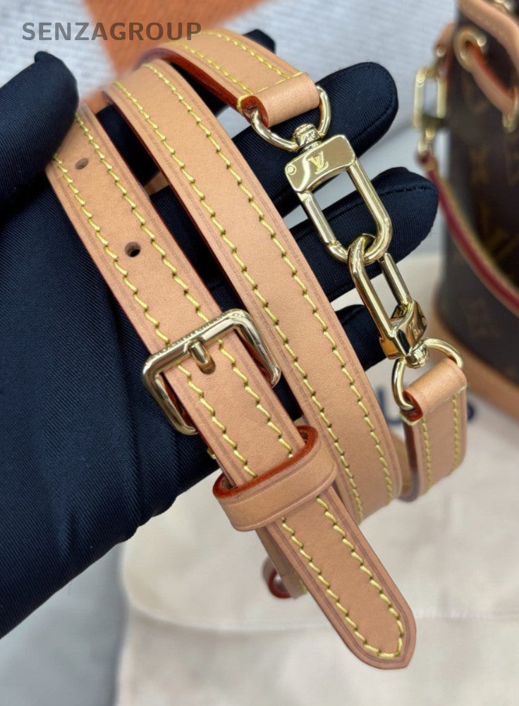 Louis Vuitton Monogram Nano Noe Bucket Bag Crossbody Brown Gold Women Classic