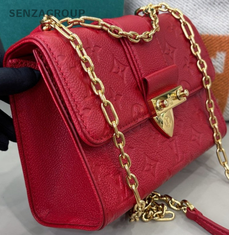 Louis Vuitton Saint Sulpice PM Chain Shoulder Bag Red Gold Women Classic