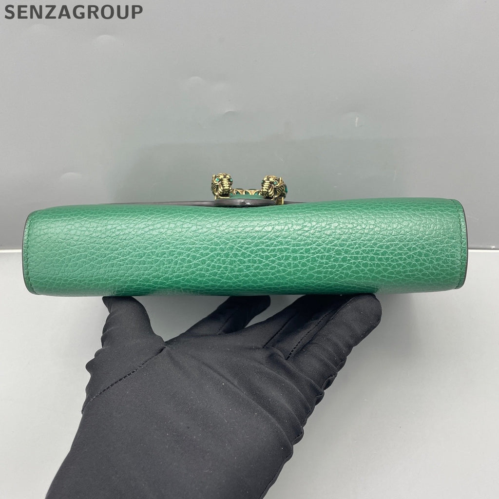 Gucci Dionysus WOC Chain Shoulder Crossbody Bag Green Silver Women Classic