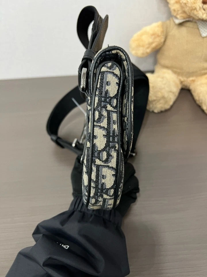 Dior Monogram Canvas Small Saddle Crossbody Bag For Unisex