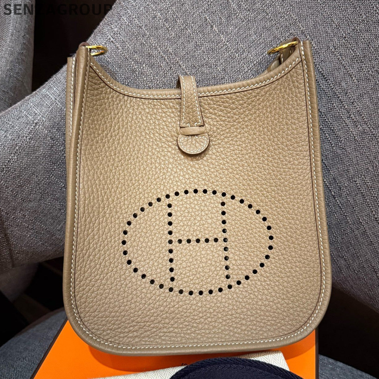 Hermès Evelyne Mini Bag Grey Gold Shoulder Crossbody Women's Fashion
