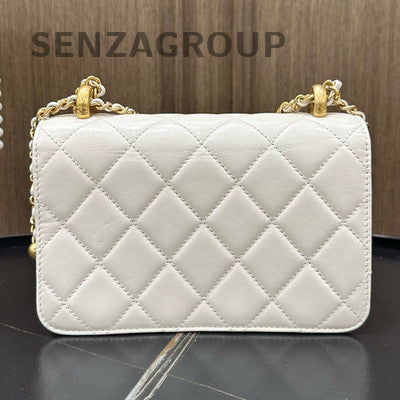 Chanel Classic Quilted Chain Shoulder Bag in Silver - Timeless & Stylish