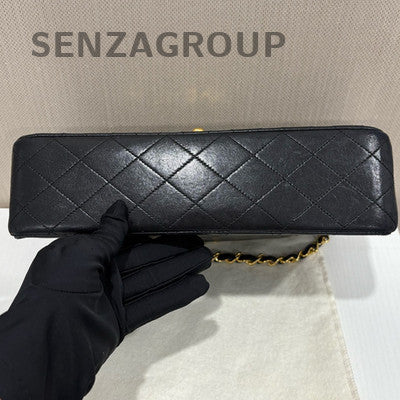 Chanel Black Gold CF Medium Vintage Quilted Chain Shoulder Bag