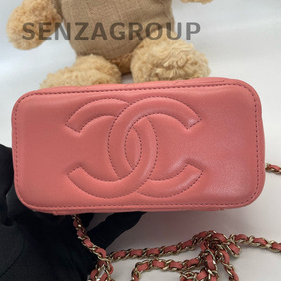Chanel Pink Quilted Lambskin Long Box Bag with Gold Hardware