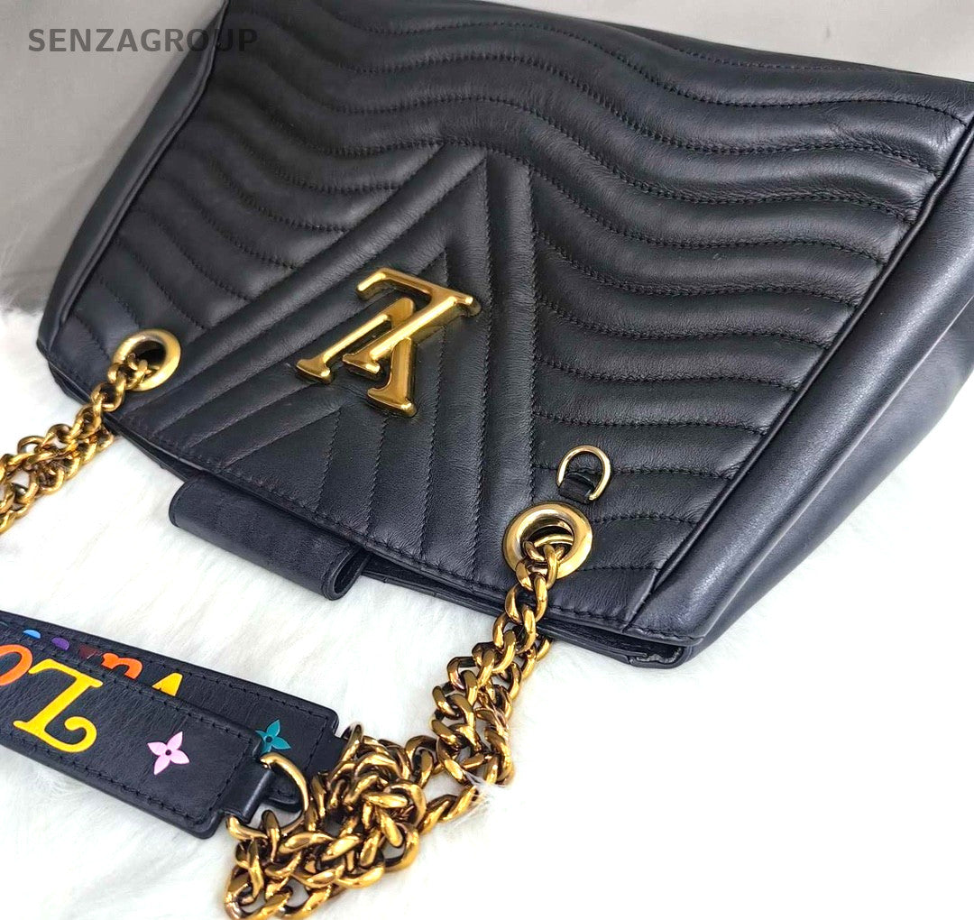 Louis Vuitton New Wave tote Calfskin Chain Black Gold Women Shoulder bag