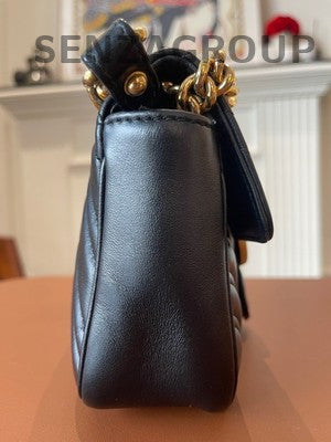 Gucci Marmont 22 Black Gold Chain Shoulder Crossbody Bag Classic Fashion