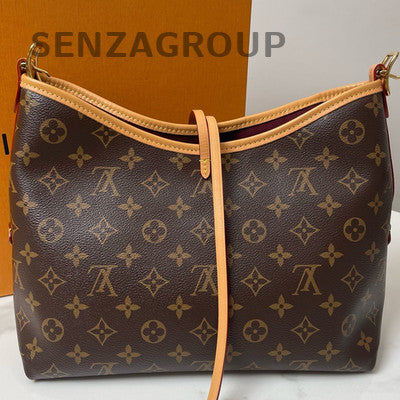 Louis Vuitton Carryall PM Monogram Shoulder Bag Brown Gold Hardware