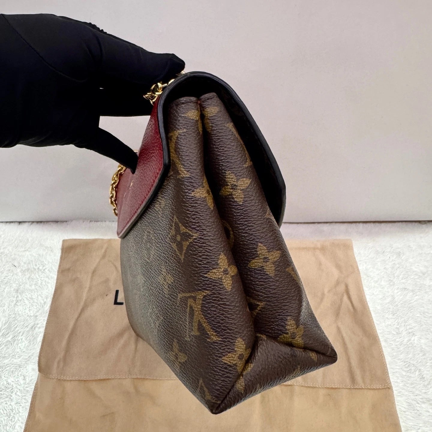 Louis Vuitton Saint Placide Monogram Red Canvas Chain Shoulder Bag Crossbody