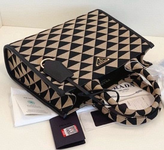 PRADA Symbole Embroidery tote Small 2WAY Shoulder bag