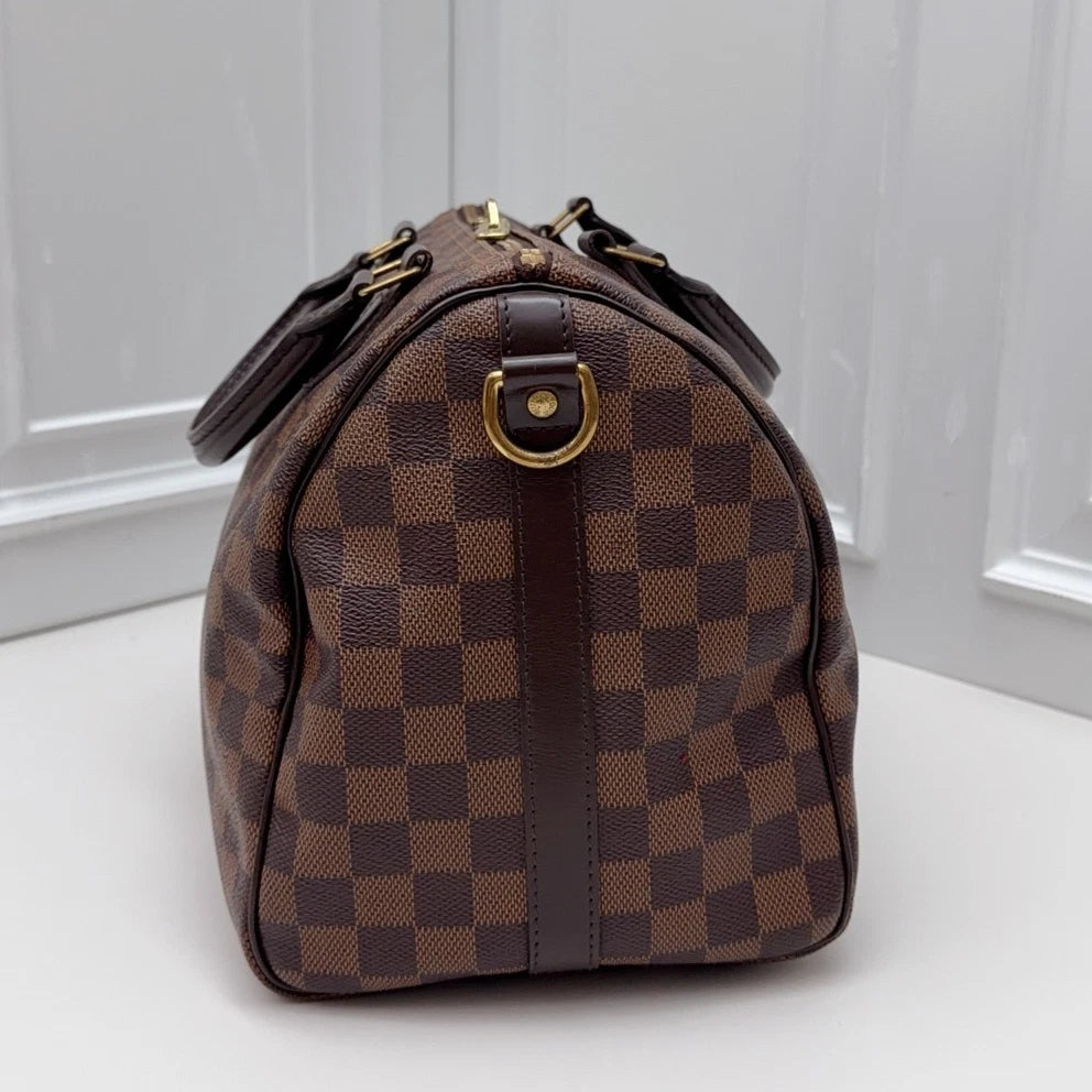 Louis Vuitton Speedy 30 Monogram Tote Top Handle Crossbody Brown Unisex