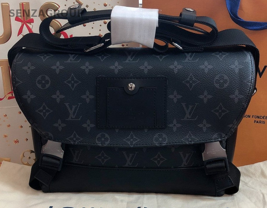 Louis Vuitton Voyager PM Monogram Shoulder Bag Black Silver Unisex Adults