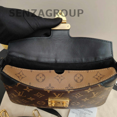 Louis Vuitton Monogram Croissant Chain Shoulder Crossbody Bag Brown