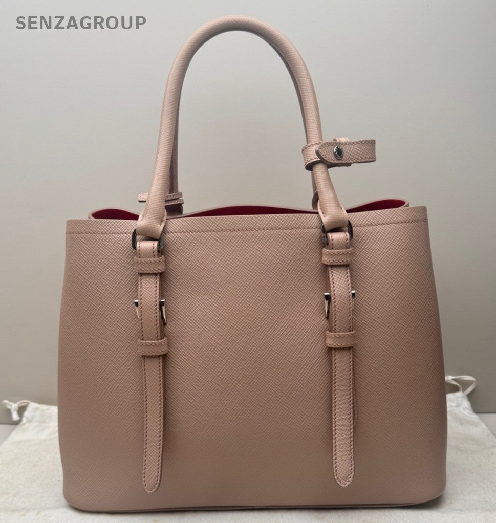 PRADA SAFFIANO PM Top Handle Handbag Nude pink Women Classic