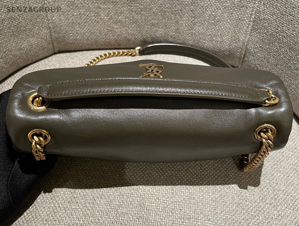 Saint Laurent Calypso Chain Shoulder Bag Crossbody Green Gold Used Women Classic