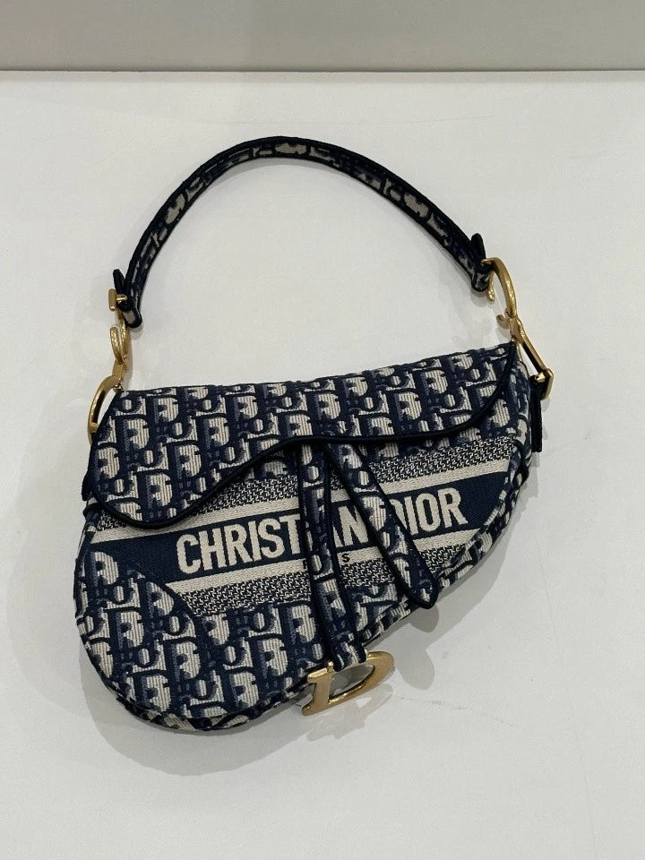 Dior Saddle Canvas Shoulder Bag Excellent
