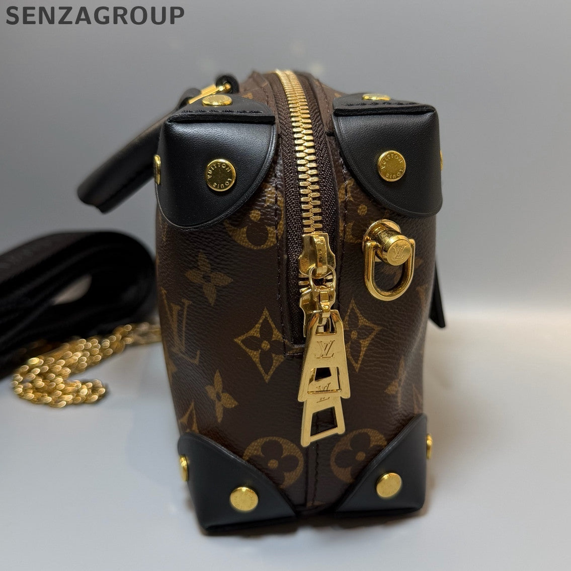 Louis Vuitton Petite Malle Souple Monogram Canvas Shoulder Bag Women