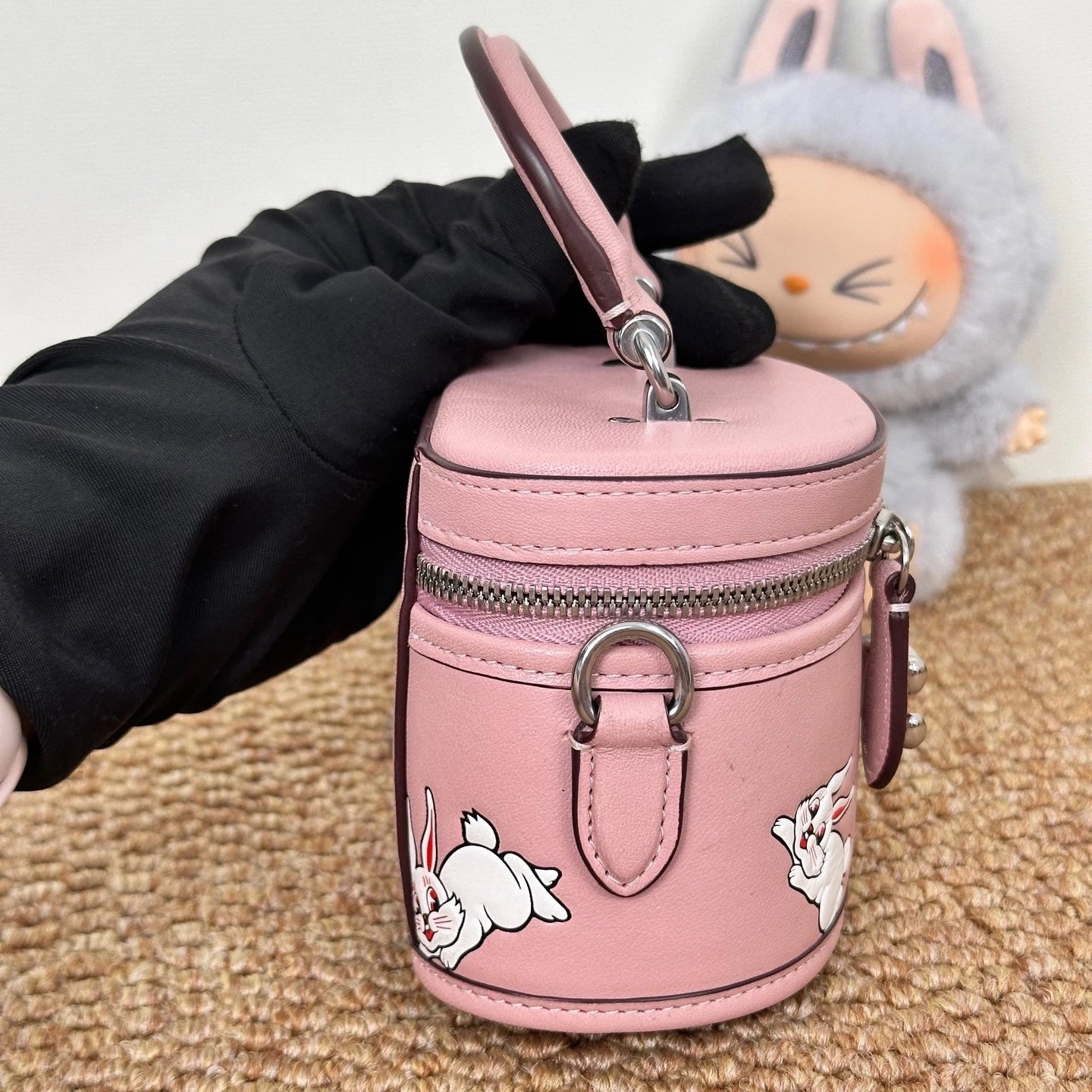 Coach Pink White Rabbit Swinger Mini Box Bag For Women