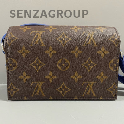 Louis Vuitton Steamer Box Bag Blue Monogram Brown Silver Shoulder Bag