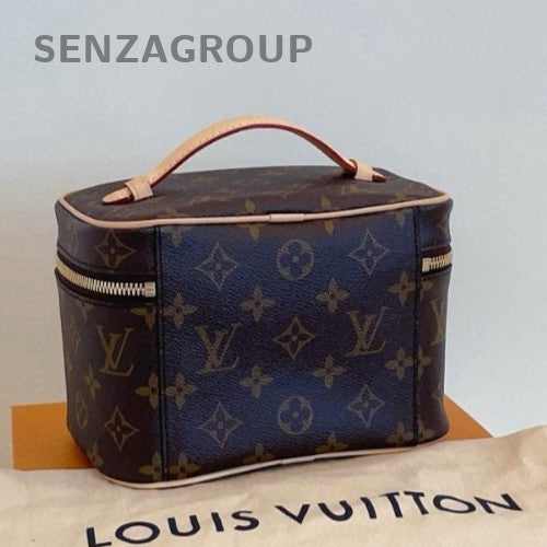Louis Vuitton Mini Nice Monogram Top Handle Beauty Case Brown Women Brand New