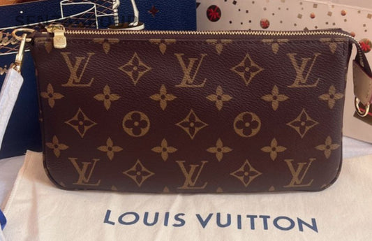 Louis Vuitton Monogram 2Way Shoulder Bag Crossbody Brown Used Women Classic