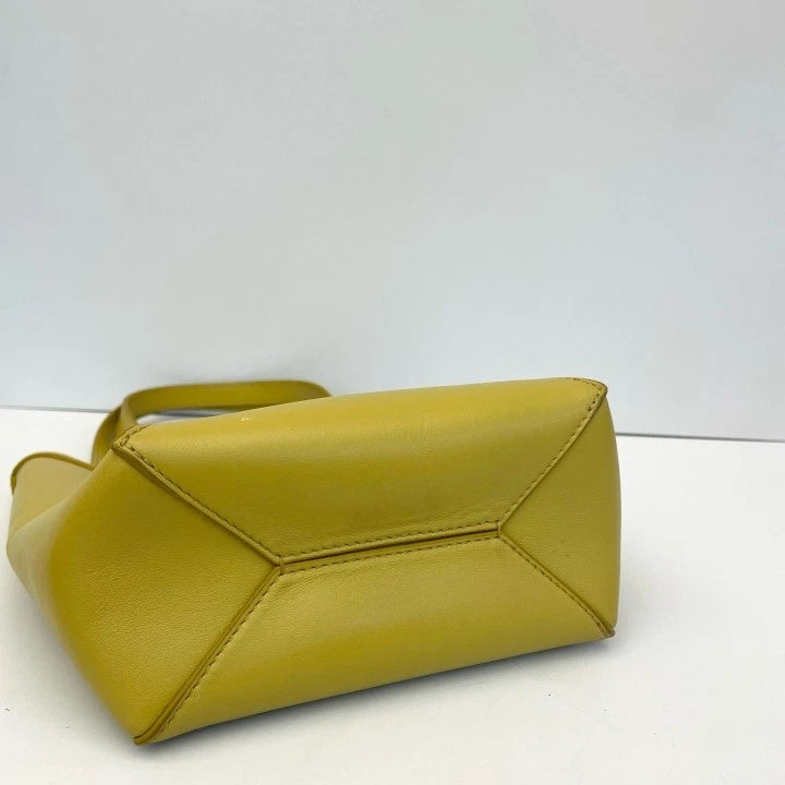Loewe Puzzle Fold Mini Mustard Yellow Tote Bag For Women