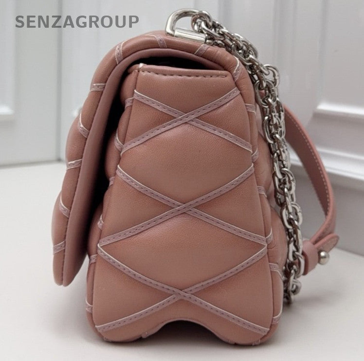 Louis Vuitton New Wave Chain Shoulder Bag Pink Silver Used Women Classic