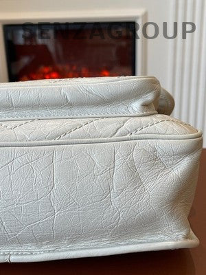 Saint Laurent Niki Bag White Silver Hardware Chain Crossbody Shoulder Bag