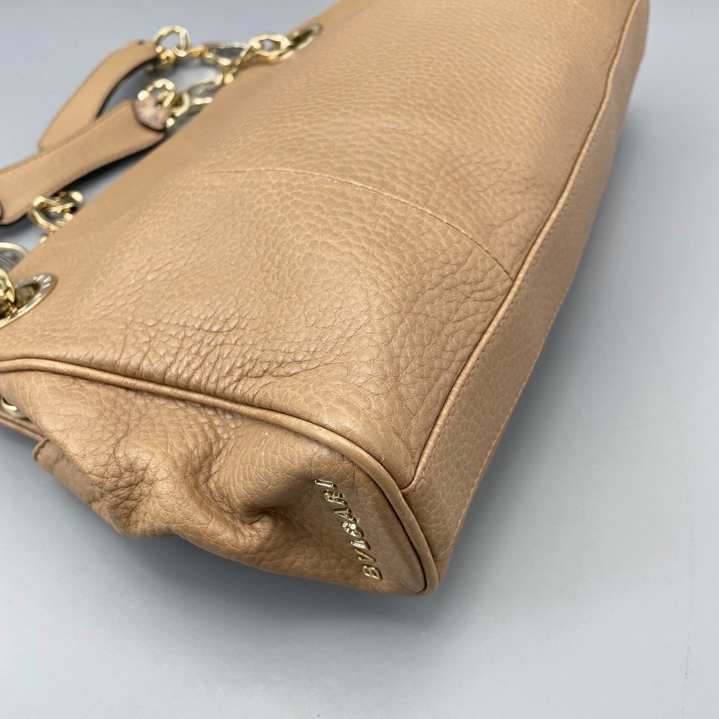 Bvlgari Coin Chain Bag Top Handle Crossbody Bag BROWN Gold Women