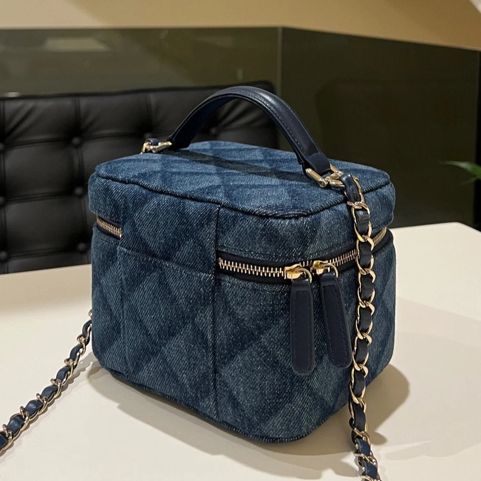 Chanel Vanity Denim Shoulder Bag Excellent