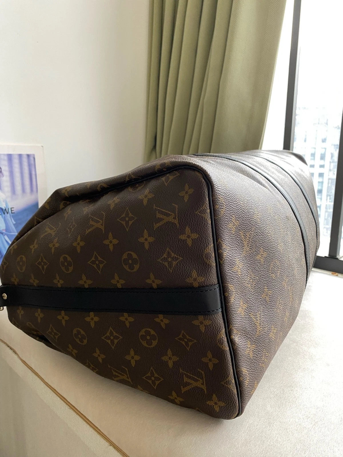Louis Vuitton Canvas Keepall55 Travel Handbag Crossbody Bag For Women