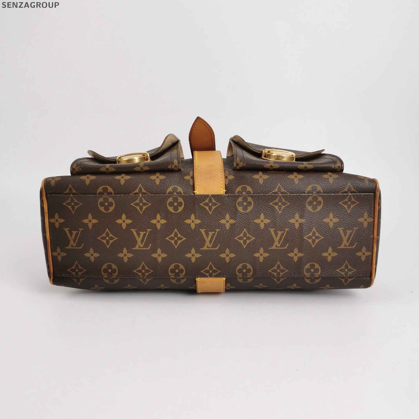 Louis Vuitton Monogram Canvas Handbag Brown Gold Hardware Women's Classic