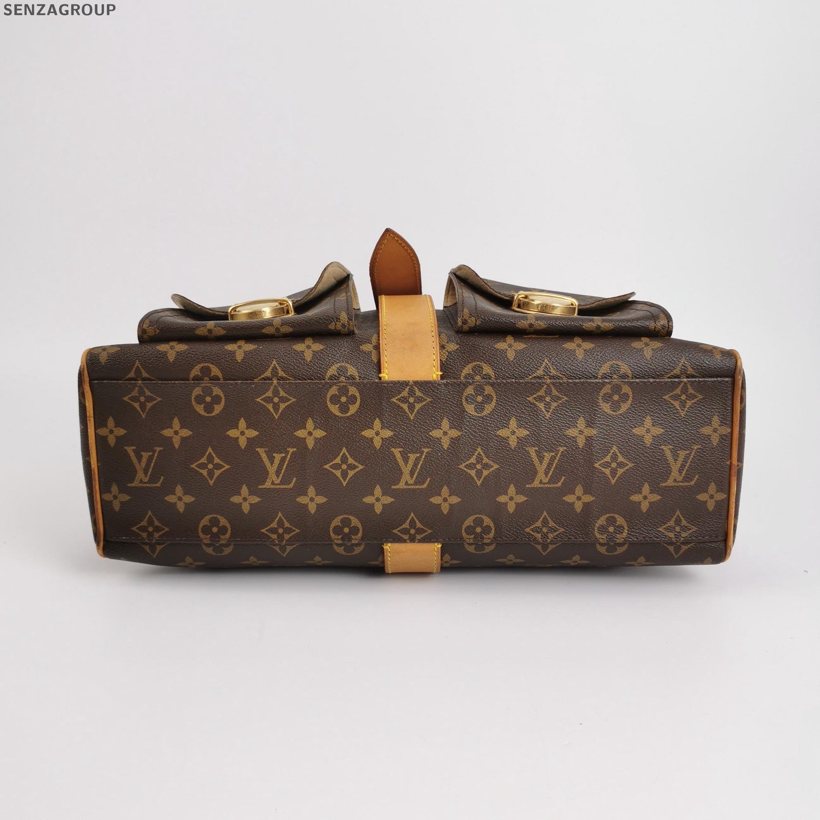 Louis Vuitton Monogram Canvas Handbag Brown Gold Hardware Women's Classic