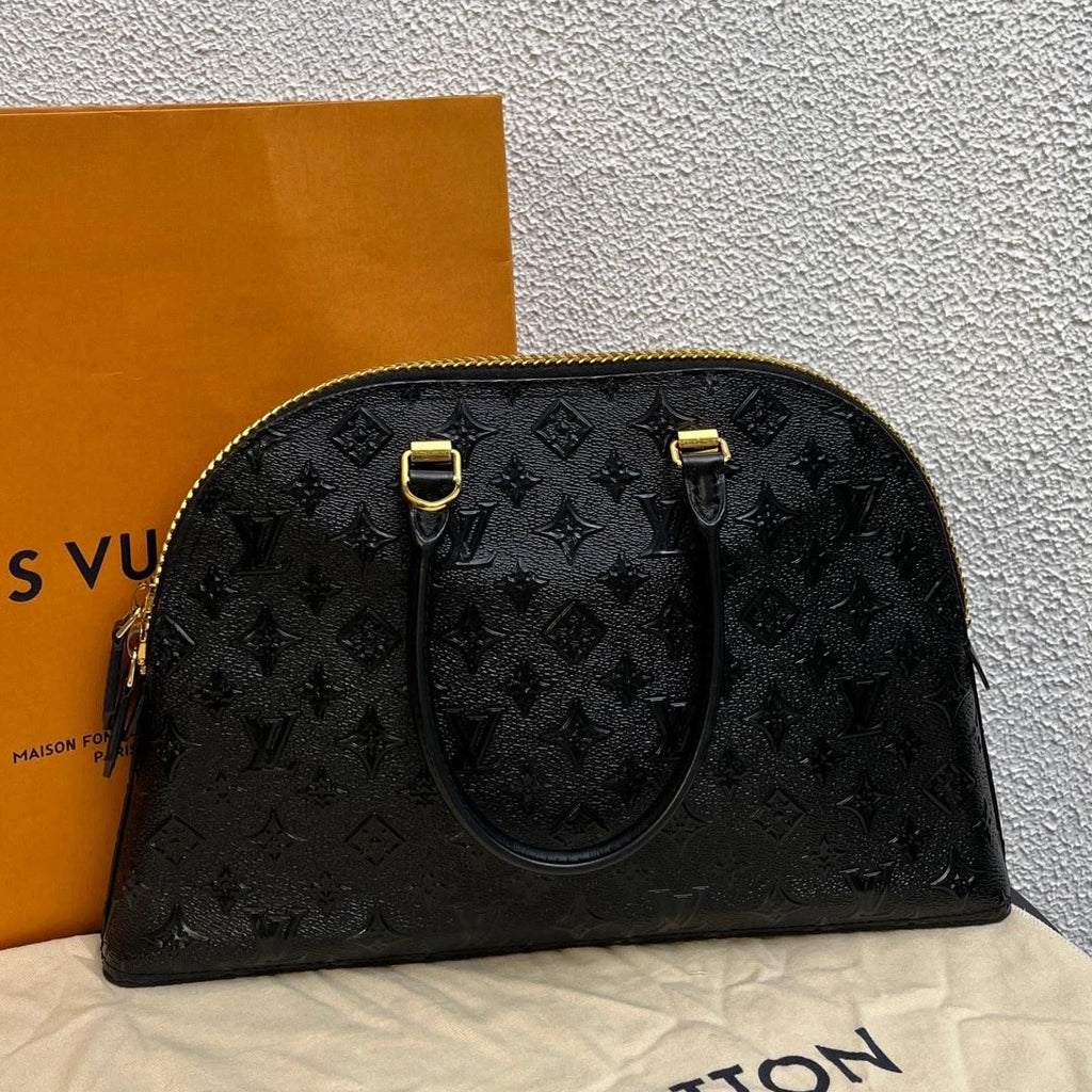 Louis Vuitton Moon Alma 2Way Top Handle Shoulder Bag Black Gold Women Classic