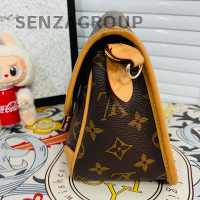 Louis Vuitton Monogram Baguette Shoulder Bag Brown Gold Hardware