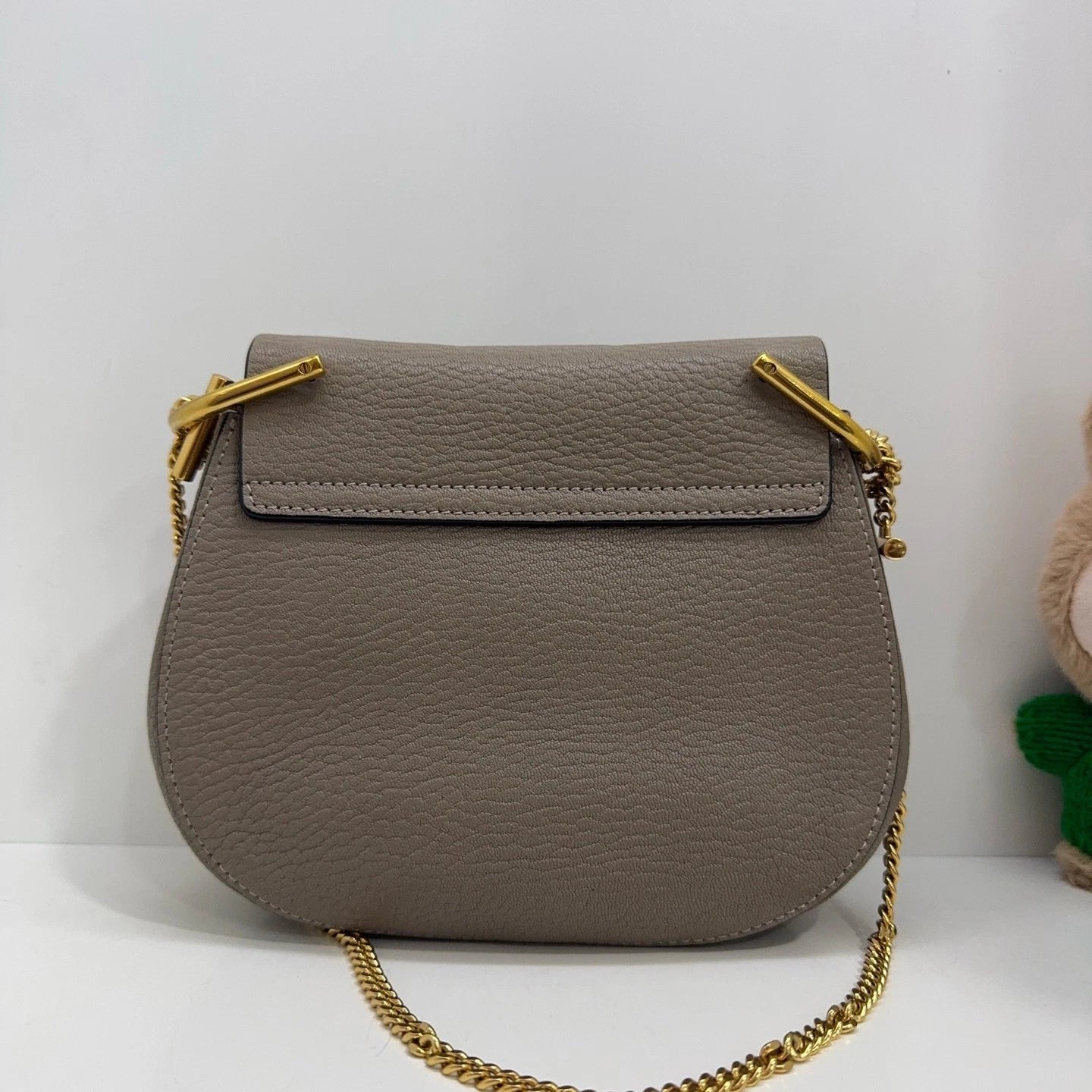 Chloe Gray Leather Mini Shoulder Crossbody Bag for Women