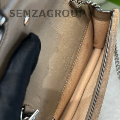 Gucci Dionysus Mini Chain Shoulder Crossbody Bag Brown Silver Hardware