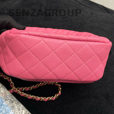 Chanel Camera Bag Pink Gold Hardware Calfskin Chain Shoulder Crossbody
