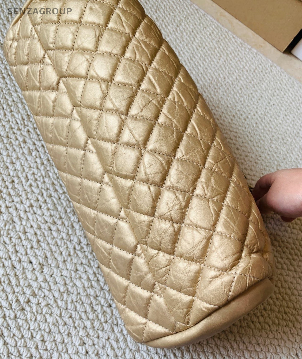 Chanel Diamond 3Ways Chain Shoulder Bag Crossbody Clutch Gold Used Women Classic