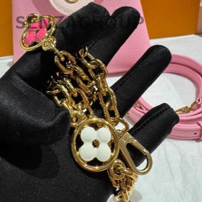 Louis Vuitton Capucines Mini Pink Gold Chain Shoulder Bag Women's Fashion