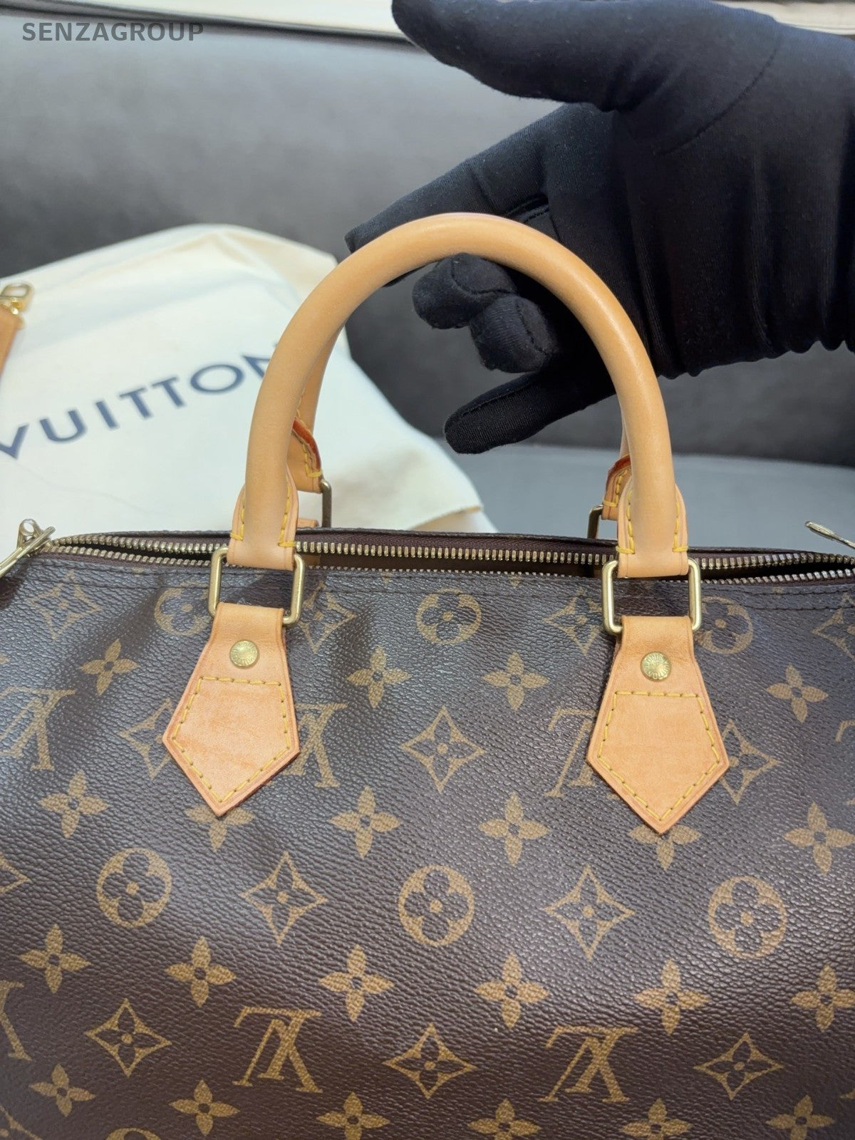 Louis Vuitton Speedy30 Monogram 2way Shoulder Handbag Brown Canves Women