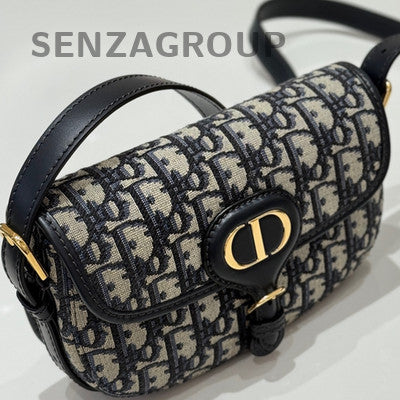 Dior Bobby Bag Black Gold Embroidered Monogram Shoulder Bag Women Fashion