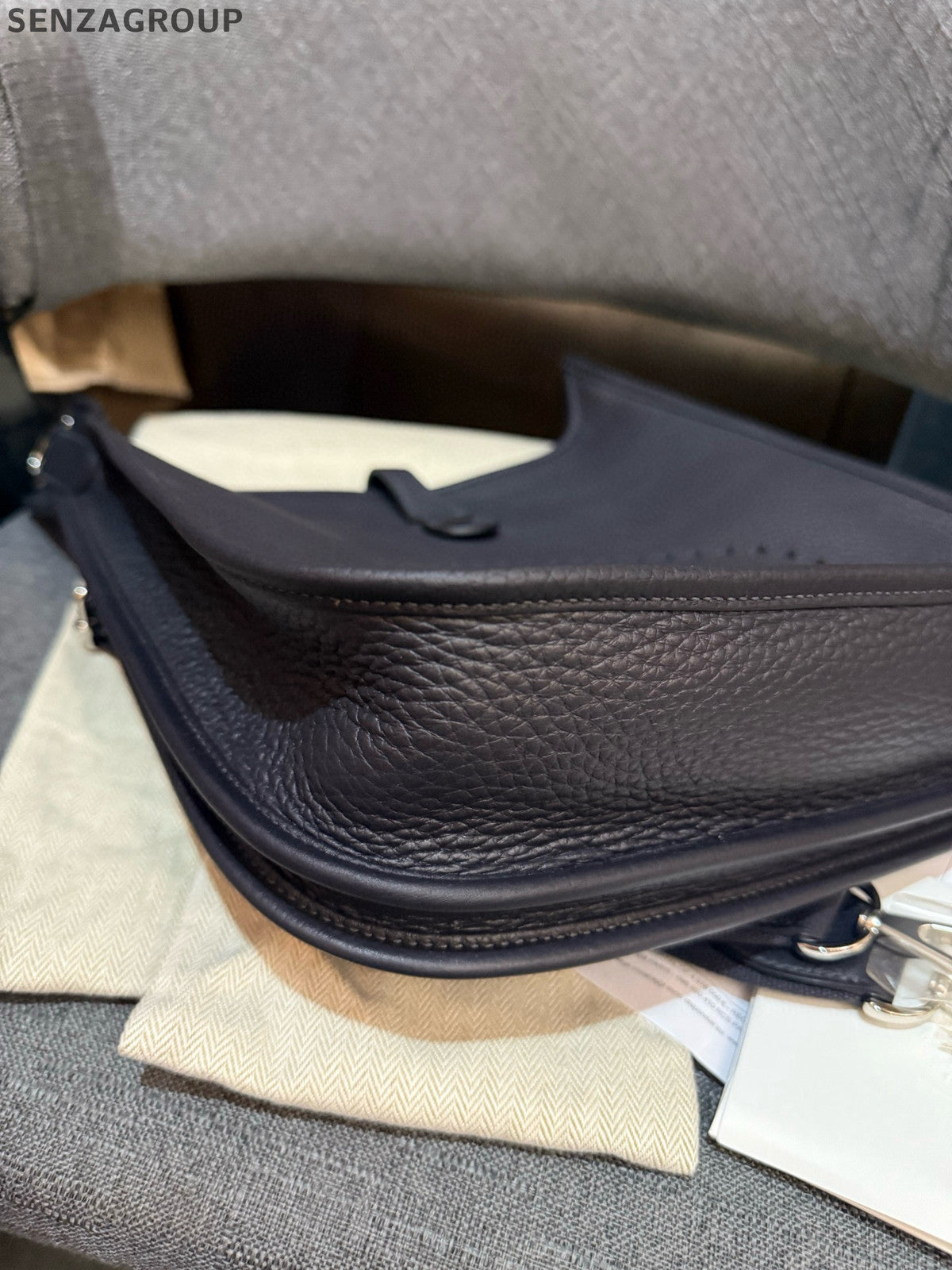 Hermès Evelyne 29 Black Taurillon Clemence Leather Shoulder Bag Silver