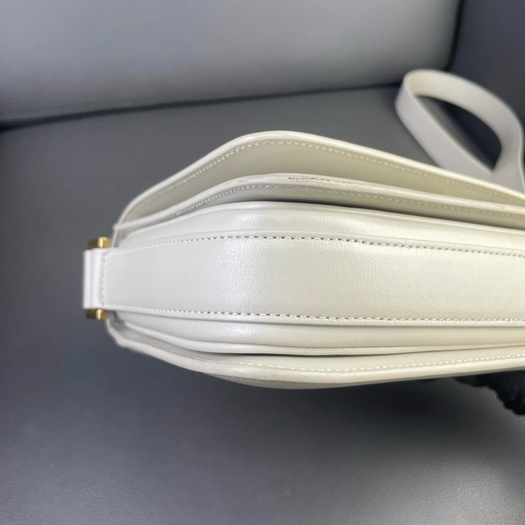 YSL Classic Calfskin Ivory White Shoulder Crossbody Bag For Women