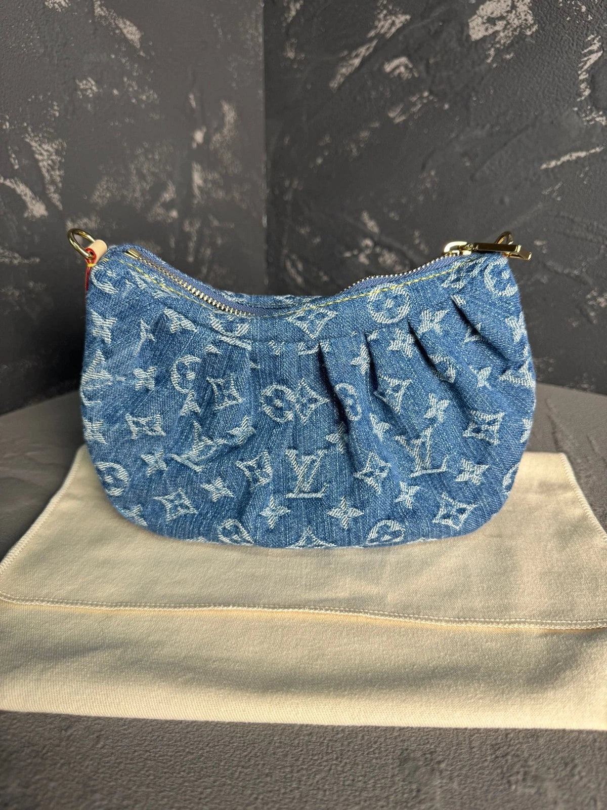 Louis Vuitton Pochette Valley Denim Monogram Shoulder Bag