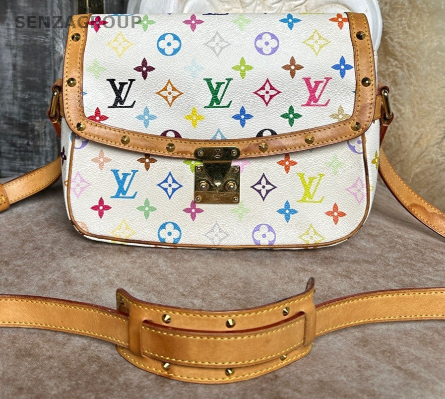 Louis Vuitton Monogram White Multicolor Shoulder Bag Crossbody Women Classic