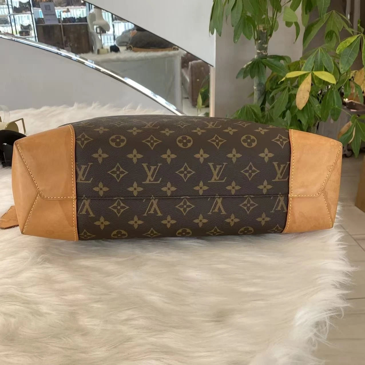 Louis Vuitton Delightful Monogram Tote Shoulder Bag Brown Classic Women