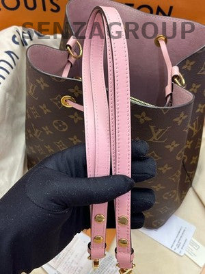 Louis Vuitton Pink Noe Bucket Bag Brown Gold Women's Classic Shoulder Crossbody