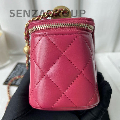 Chanel Classic Red Quilted Chain Box Bag Gold Hardware Women's Fashion