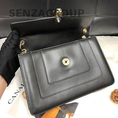 Bvlgari Black Serpenti Forever Bag Chain Strap Shoulder Crossbody Classic